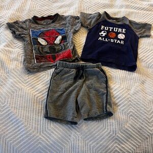 Jumping Beans Gray Toddler‎ shirts and shorts, size 12-18 months